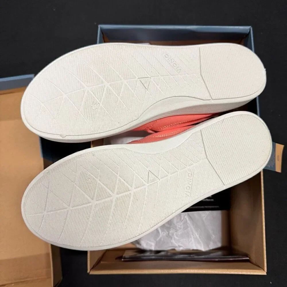 Vionic Marshall Papaya Canvas Slip On Sneakers 6 - Picture 5 of 7